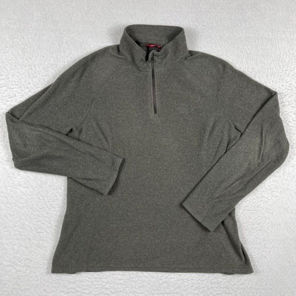 The North Face Sweater Womens Large Gray Fleece 1/4 Zip Pullover Outdoors Hike